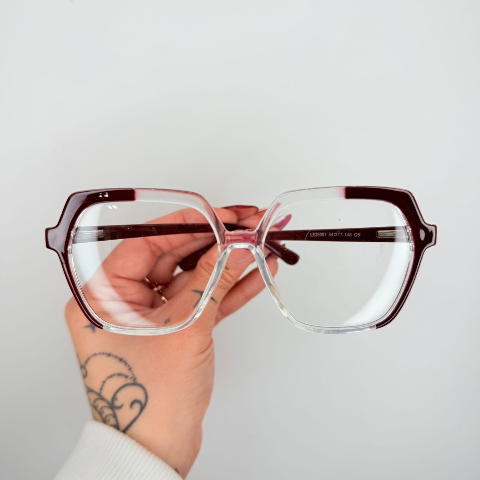 AMPHORA TRANSPARENTE Y BORDO